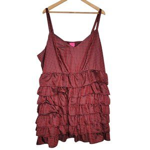 Torrid Red and Black Ruffled Mini Dress